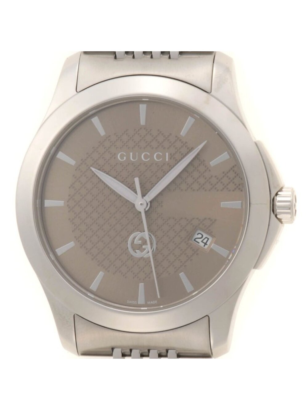Gucci G-Timeless 126.4 Stainless Steel Brown Watch